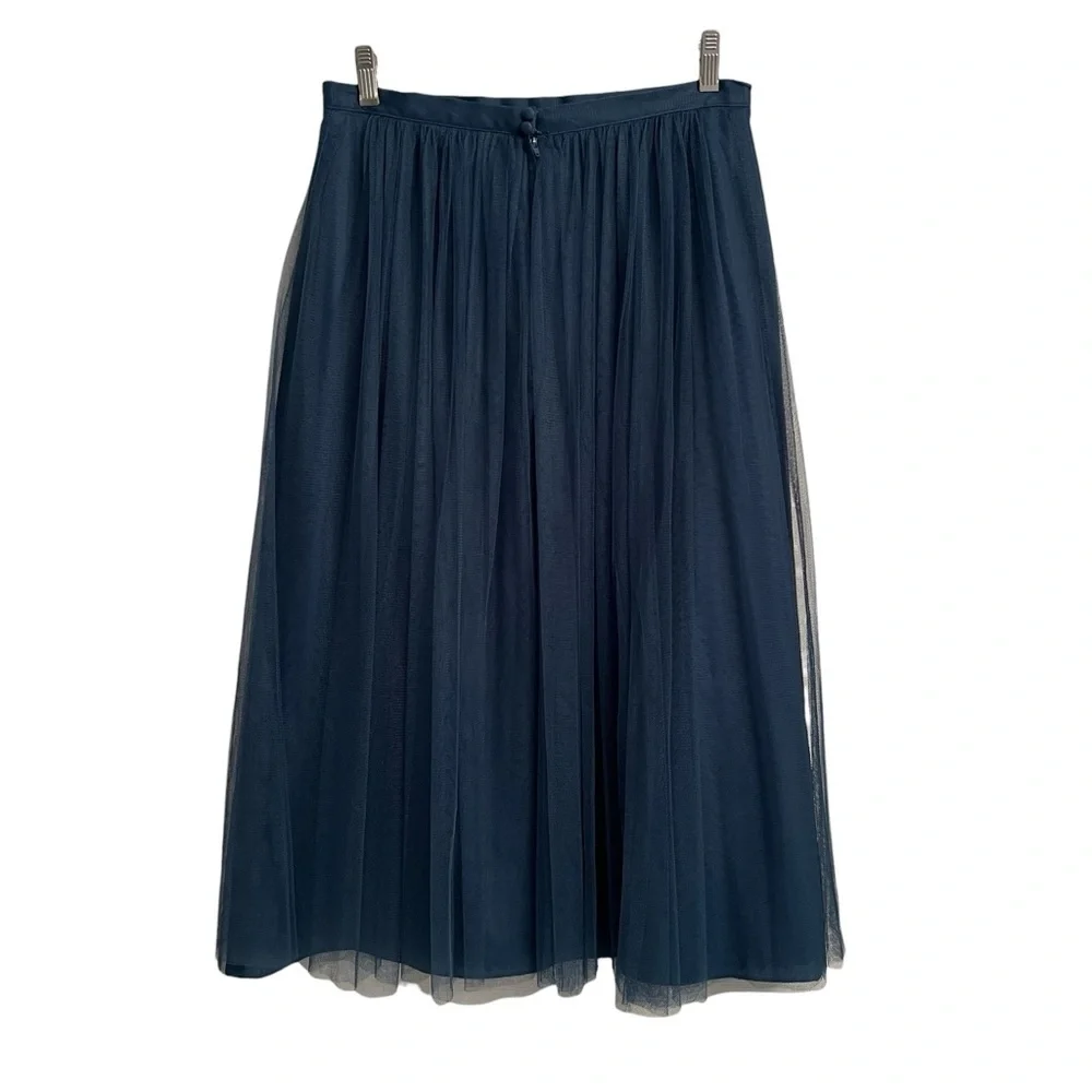 Jenny Yoo Collection Tull Layered Dark Teal Blue Midi Maxi Long Skirt Size 8 - Picture 4 of 4